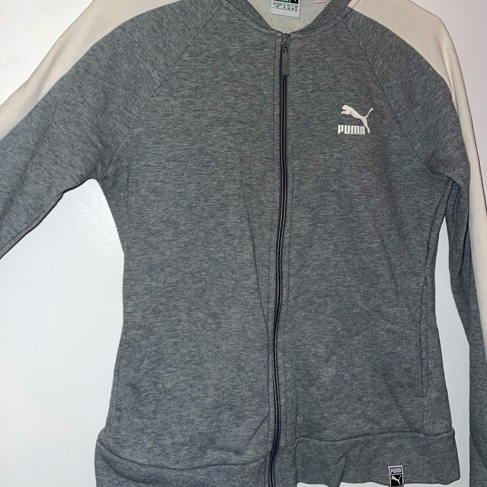 Puma zip up sweater for women in grey